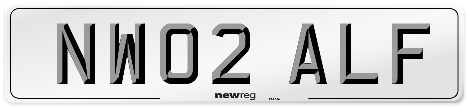 NW02 ALF Number Plate from New Reg